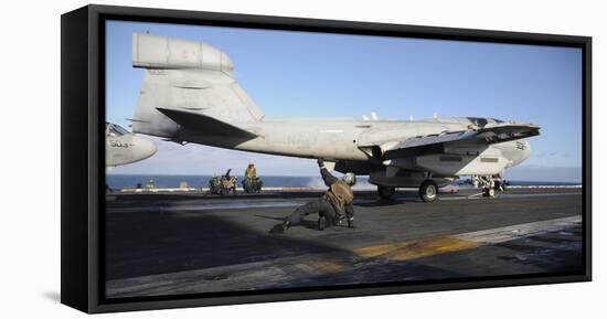 An Ea-6B Prowler Prepares to Launch Off the Flight Deck of USS Nimitz-null-Framed Stretched Canvas