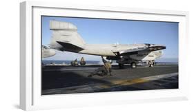 An Ea-6B Prowler Prepares to Launch Off the Flight Deck of USS Nimitz-null-Framed Photographic Print