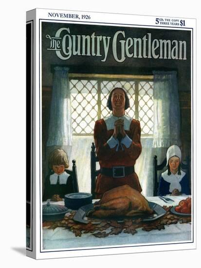 "An Early Thanksgiving," Country Gentleman Cover, November 1, 1926-Newell Convers Wyeth-Stretched Canvas