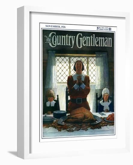 "An Early Thanksgiving," Country Gentleman Cover, November 1, 1926-Newell Convers Wyeth-Framed Giclee Print