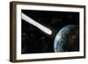 An Earth-Like Planet Facing an Imminent Collision with a Comet-null-Framed Premium Giclee Print
