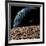 An Earth-Like Planet in Deep Space with an Orbiting Moon-null-Framed Art Print