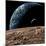 An Earth-Like Planet in Deep Space with an Orbiting Moon-null-Mounted Art Print