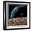 An Earth-Like Planet in Deep Space with an Orbiting Moon-null-Framed Art Print