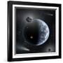 An Earth-Like Planet Made Up of Silicate-Based Rocks with Oceans Coating its Surface-null-Framed Art Print