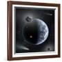 An Earth-Like Planet Made Up of Silicate-Based Rocks with Oceans Coating its Surface-null-Framed Art Print