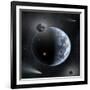 An Earth-Like Planet Made Up of Silicate-Based Rocks with Oceans Coating its Surface-null-Framed Art Print