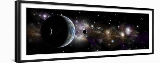 An Earth-Like Planet with a Pair of Moons in Orbit-null-Framed Premium Giclee Print