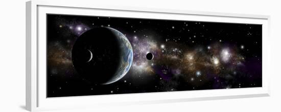 An Earth-Like Planet with a Pair of Moons in Orbit-null-Framed Premium Giclee Print