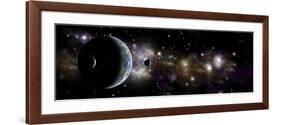 An Earth-Like Planet with a Pair of Moons in Orbit-null-Framed Art Print