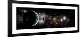 An Earth-Like Planet with a Pair of Moons in Orbit-null-Framed Art Print