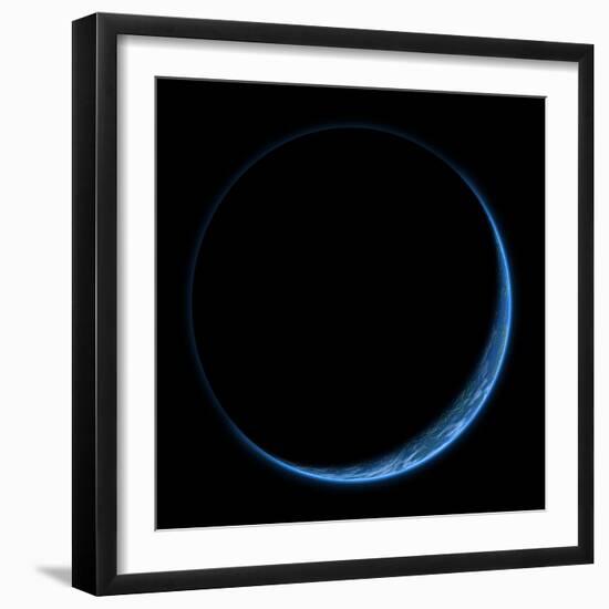 An Earth-Like Planet with its Atmosphere Illuminated by a Nearby Star-null-Framed Art Print