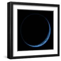 An Earth-Like Planet with its Atmosphere Illuminated by a Nearby Star-null-Framed Art Print