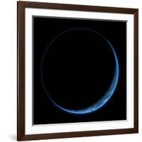 An Earth-Like Planet with its Atmosphere Illuminated by a Nearby Star-null-Framed Art Print