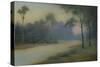 An Earthenware Scenic Plaque by Rookwood, Depicting a View of a River and Wooded Banks, 1917-Adler & Sullivan-Stretched Canvas