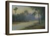 An Earthenware Scenic Plaque by Rookwood, Depicting a View of a River and Wooded Banks, 1917-Adler & Sullivan-Framed Giclee Print