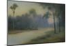 An Earthenware Scenic Plaque by Rookwood, Depicting a View of a River and Wooded Banks, 1917-Adler & Sullivan-Mounted Giclee Print