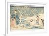 An Eastern Genji in a Snowy Garden, 1854-Utagawa Hiroshige & Kunisada-Framed Giclee Print