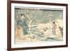 An Eastern Genji in a Snowy Garden, 1854-Utagawa Hiroshige & Kunisada-Framed Giclee Print