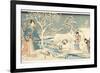 An Eastern Genji in a Snowy Garden, 1854-Utagawa Hiroshige & Kunisada-Framed Giclee Print