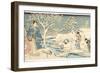 An Eastern Genji in a Snowy Garden, 1854-Utagawa Hiroshige & Kunisada-Framed Giclee Print