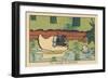 An Ebahi Fish Watches a Rat Pass through a Wooden Hoof Floating on the Water.” A Gondola Ride” ,193-Benjamin Rabier-Framed Giclee Print