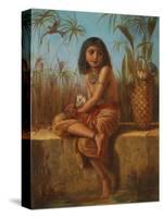 An Egyptian Flower Girl-Frederick Goodall-Stretched Canvas