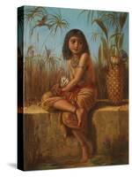 An Egyptian Flower Girl-Frederick Goodall-Stretched Canvas