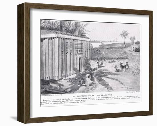 An Egyptian Home 7000 Years Ago, C.1920-Henry Charles Seppings Wright-Framed Giclee Print