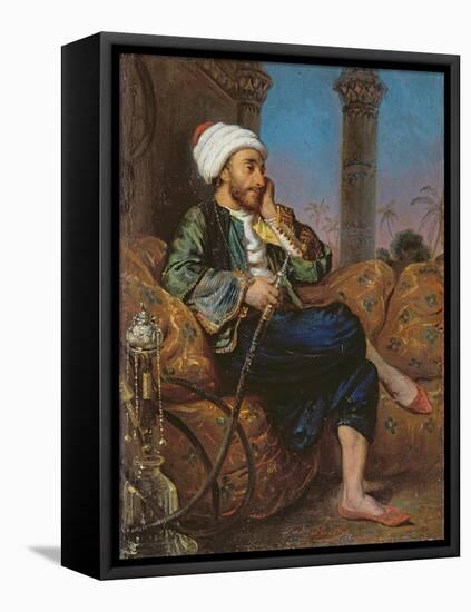 An Egyptian Man Smoking a Hookah-Louis Leopold Boilly-Framed Stretched Canvas