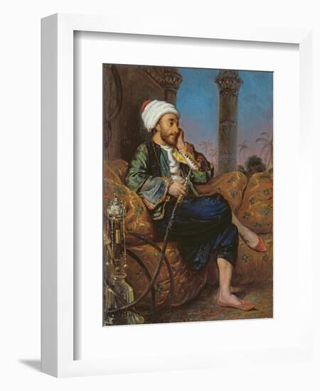 An Egyptian Man Smoking a Hookah-Louis Leopold Boilly-Framed Giclee Print