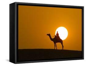 An Egyptian Policeman Looks at the Setting Sun-null-Framed Stretched Canvas