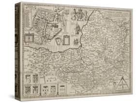 An Eighteenth-century Map Of Somersetshire-J. Speed-Stretched Canvas