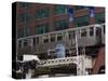 An El Train on the Elevated Train System, Chicago, Illinois, USA-Amanda Hall-Stretched Canvas