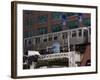 An El Train on the Elevated Train System, Chicago, Illinois, USA-Amanda Hall-Framed Photographic Print