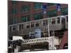 An El Train on the Elevated Train System, Chicago, Illinois, USA-Amanda Hall-Mounted Photographic Print