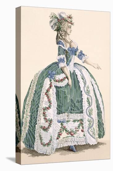 An Elaborate Royal Court Gown, Engraved by Dupin, Plate No.272-Augustin De Saint-aubin-Stretched Canvas