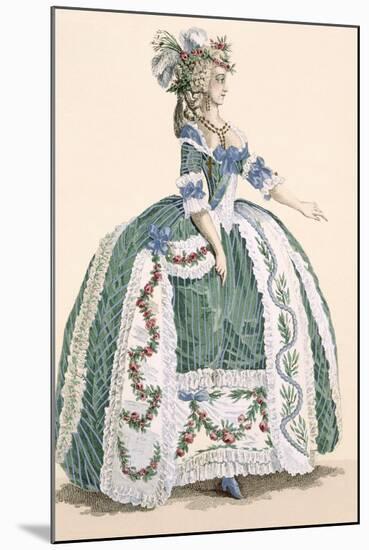 An Elaborate Royal Court Gown, Engraved by Dupin, Plate No.272-Augustin De Saint-aubin-Mounted Giclee Print