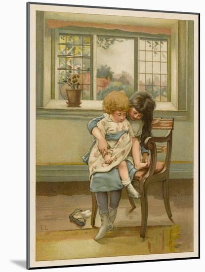 An Elder Sister Tells Her Younger Sister the Well-Known Story of the Little Piggy-Lizzie Lawson-Mounted Art Print