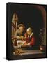 An Elderly Couple Eating-Frans Van Mieris-Framed Stretched Canvas