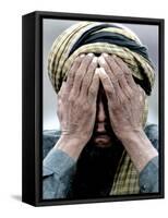 An Elderly Kashmiri Man Finishes Praying on the Outskirts of Balakot, Pakistan-null-Framed Stretched Canvas