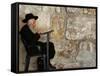 An Elderly Ultra-Orthodox Jew Prays at the Western Wall Plaza-null-Framed Stretched Canvas