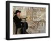 An Elderly Ultra-Orthodox Jew Prays at the Western Wall Plaza-null-Framed Premium Photographic Print