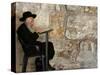 An Elderly Ultra-Orthodox Jew Prays at the Western Wall Plaza-null-Stretched Canvas