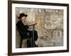 An Elderly Ultra-Orthodox Jew Prays at the Western Wall Plaza-null-Framed Photographic Print