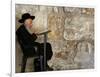 An Elderly Ultra-Orthodox Jew Prays at the Western Wall Plaza-null-Framed Photographic Print