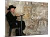 An Elderly Ultra-Orthodox Jew Prays at the Western Wall Plaza-null-Mounted Photographic Print