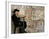 An Elderly Ultra-Orthodox Jew Prays at the Western Wall Plaza-null-Framed Photographic Print