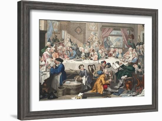 An Election Entertainment, Illustration from 'Hogarth Restored: the Whole Works of the Celebrated…-William Hogarth-Framed Giclee Print