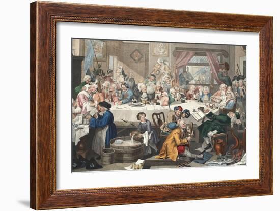 An Election Entertainment, Illustration from 'Hogarth Restored: the Whole Works of the Celebrated…-William Hogarth-Framed Giclee Print